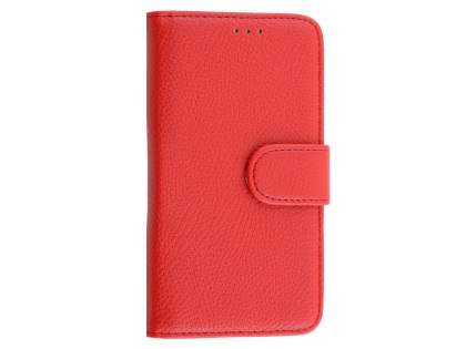 Synthetic Leather Wallet Case with Stand for Huawei Y5/Y560 - Red