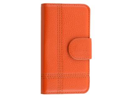Synthetic Leather Wallet Case for iPhone SE(1st Gen)/5s/5 - Orange