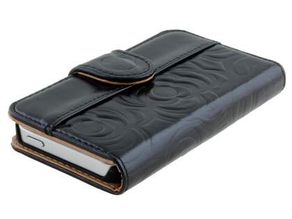 Synthetic Leather Wallet Case for iPhone SE(1st Gen)/5s/5 - Black