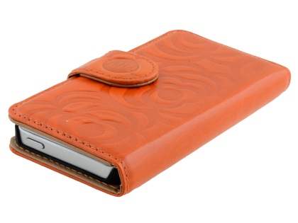 Synthetic Leather Wallet Case for iPhone SE(1st Gen)/5s/5 - Orange