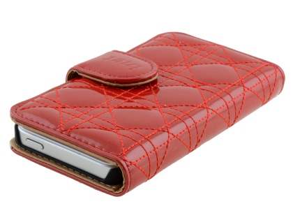 Synthetic Leather Wallet Case for iPhone SE(1st Gen)/5s/5 - Red