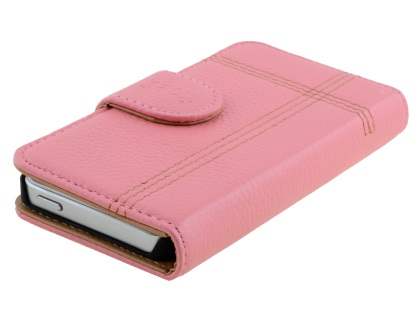 Synthetic Leather Wallet Case for iPhone SE(1st Gen)/5s/5 - Pink