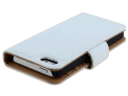 Synthetic Leather Wallet Case for iPhone SE(1st Gen)/5s/5 - White