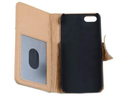 Synthetic Leather Wallet Case for iPhone SE(1st Gen)/5s/5 - White