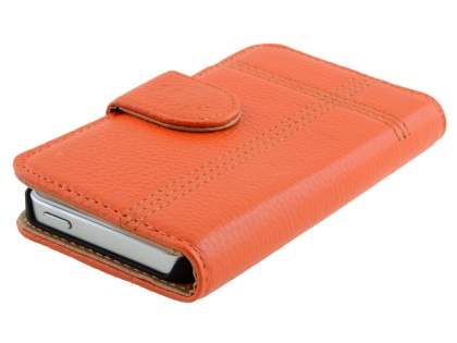 Synthetic Leather Wallet Case for iPhone SE(1st Gen)/5s/5 - Orange