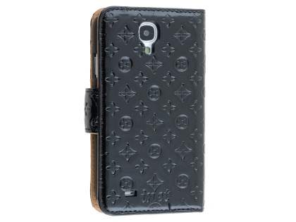 Synthetic Leather Wallet Case for Samsung Galaxy S4 - Black