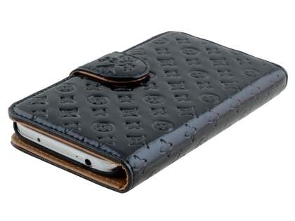 Synthetic Leather Wallet Case for Samsung Galaxy S4 - Black