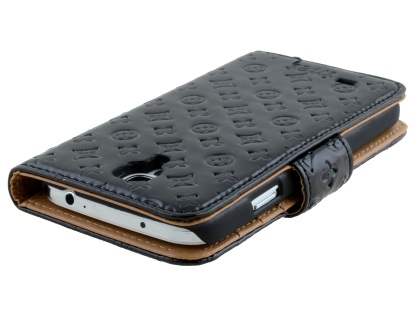 Synthetic Leather Wallet Case for Samsung Galaxy S4 - Black