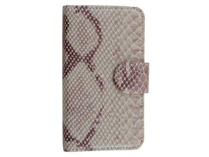 Snake Pattern Synthetic Leather Case for Samsung Galaxy S4 - Snake pattern Leather Wallet Case