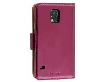 Synthetic Leather Wallet Case for Samsung Galaxy S5 - Dark Red
