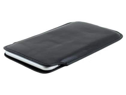 Synthetic Leather Slide-in Case with Pull-out Strap for Samsung Galaxy S6 - Classic Black