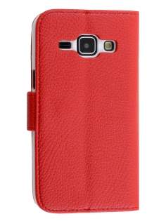 Synthetic Leather Wallet Case with Stand for Samsung Galaxy J1 Ace - Red Synthetic Leather Wallet Case with Stand for Samsung Galaxy J1 Ace - Red