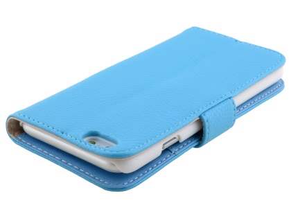 Synthetic Leather Wallet Case with Stand for iPhone 6s Plus/6 Plus - Sky Blue