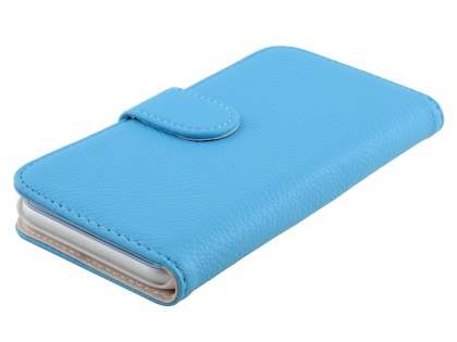 Synthetic Leather Wallet Case with Stand for iPhone 6s Plus/6 Plus - Sky Blue