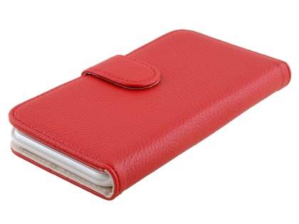 Synthetic Leather Wallet Case with Stand for iPhone 6s Plus/6 Plus - Red