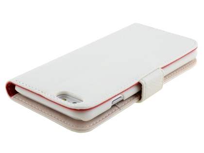 Synthetic Leather Wallet Case with Stand for iPhone 6s Plus/6 Plus - Pearl White