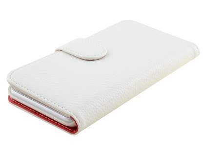 Synthetic Leather Wallet Case with Stand for iPhone 6s Plus/6 Plus - Pearl White