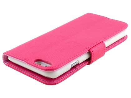 Synthetic Leather Wallet Case with Stand for iPhone 6s Plus/6 Plus - Hot Pink