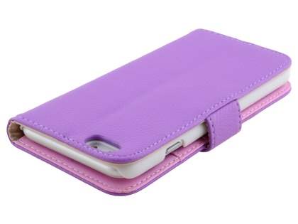 Synthetic Leather Wallet Case with Stand for iPhone 6s Plus/6 Plus - Light Purple