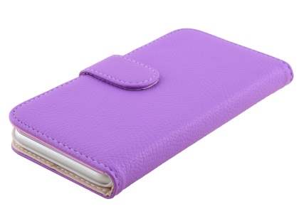 Synthetic Leather Wallet Case with Stand for iPhone 6s Plus/6 Plus - Light Purple