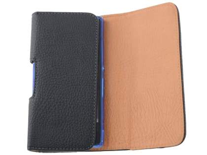 Textured Synthetic Leather Belt Pouch - Bumper Case Compatible