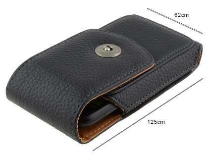 Textured Synthetic Leather Vertical Belt Pouch - Mobile Only