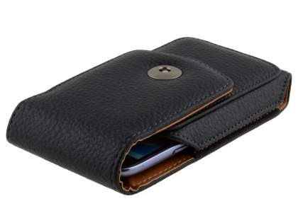 Textured Synthetic Leather Vertical Belt Pouch for HTC