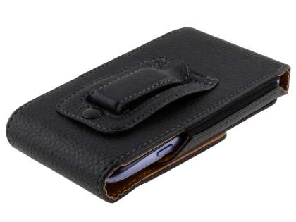Textured Synthetic Leather Vertical Belt Pouch for HTC