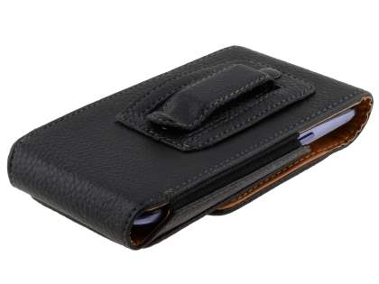 Textured Synthetic Leather Vertical Belt Pouch for HTC