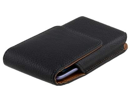 Textured Synthetic Leather Vertical Belt Pouch for HTC