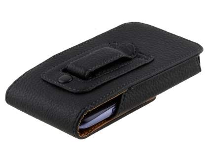 Textured Synthetic Leather Vertical Belt Pouch for HTC