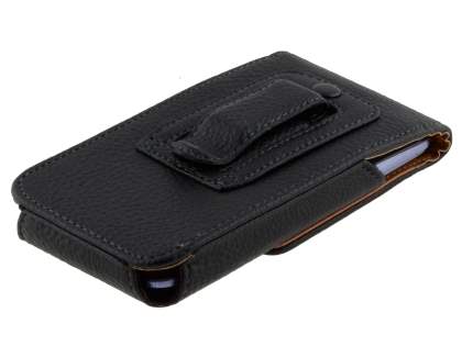 Textured Synthetic Leather Vertical Belt Pouch for HTC