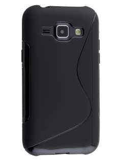 Wave Case for Samsung Galaxy J1 Ace - Frosted Black/Black Soft Cover