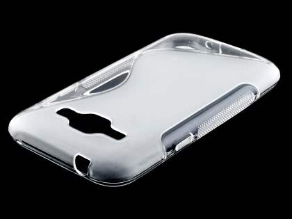 Wave Case for Samsung Galaxy J1 Ace - Frosted Clear/Clear