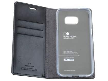 Mercury Goospery Blue Moon Wallet Case for Samsung Galaxy S7 edge - Classic Black