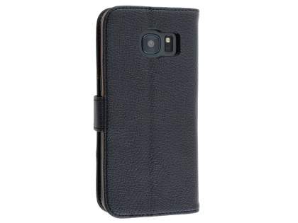 Synthetic Leather Wallet Case with Stand for Samsung Galaxy S7 edge - Classic Black Synthetic Leather Wallet Case with Stand for Samsung Galaxy S7 edge - Classic Black