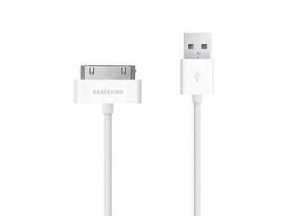 Genuine Samsung 2A/10W AC Charger & Tab 30-pin to USB-A Cable - White