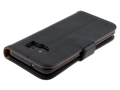 Synthetic Leather Wallet Case with Stand for Samsung Galaxy S7 edge - Classic Black