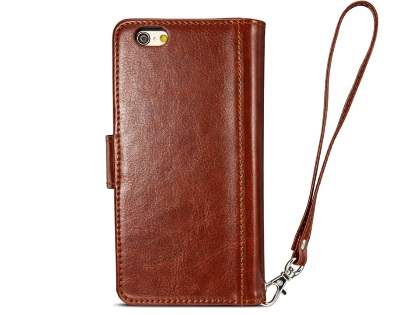2-in-1 Synthetic Leather Wallet Case for iPhone 6s/6 - Brown