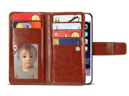 2-in-1 Synthetic Leather Wallet Case for iPhone 6s/6 - Brown