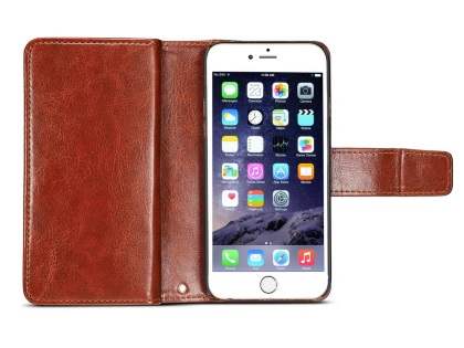 2-in-1 Synthetic Leather Wallet Case for iPhone 6s/6 - Brown