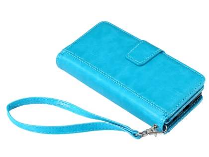 2-in-1 Synthetic Leather Wallet Case for iPhone 6s/6 - Blue Leather Wallet Case
