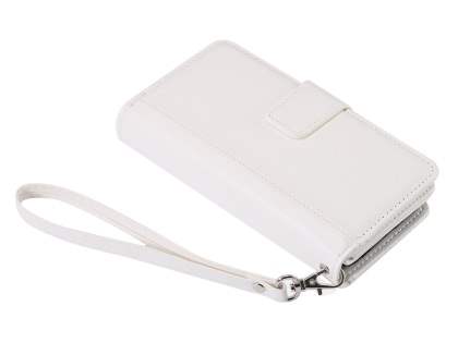 2-in-1 Synthetic Leather Wallet Case for iPhone 6s/6 - Pearl White Leather Wallet Case