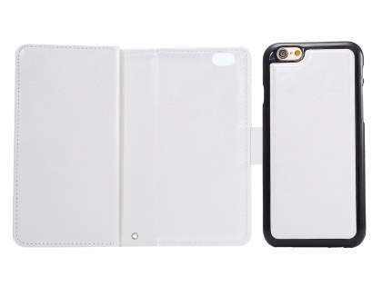 2-in-1 Synthetic Leather Wallet Case for iPhone 6s/6 - Pearl White