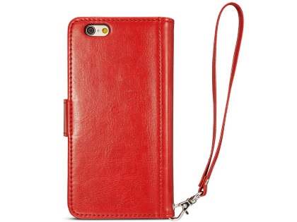 2-in-1 Synthetic Leather Wallet Case for iPhone 6s Plus/6 Plus - Red