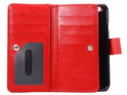 2-in-1 Synthetic Leather Wallet Case for iPhone 6s Plus/6 Plus - Red
