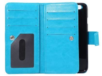 2-in-1 Synthetic Leather Wallet Case for iPhone 6s Plus/6 Plus - Blue