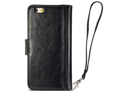 2-in-1 Synthetic Leather Wallet Case for iPhone 6s Plus/6 Plus - Classic Black