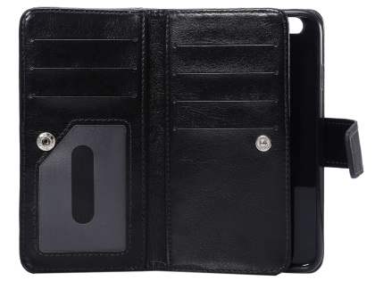 2-in-1 Synthetic Leather Wallet Case for iPhone 6s Plus/6 Plus - Classic Black