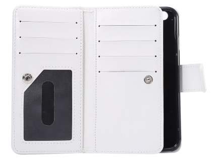 2-in-1 Synthetic Leather Wallet Case for iPhone 6s Plus/6 Plus - Pearl White